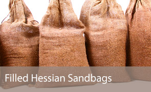 Filled Hessian Sandbags