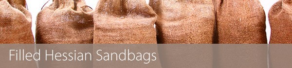 Filled Hessian Sandbags